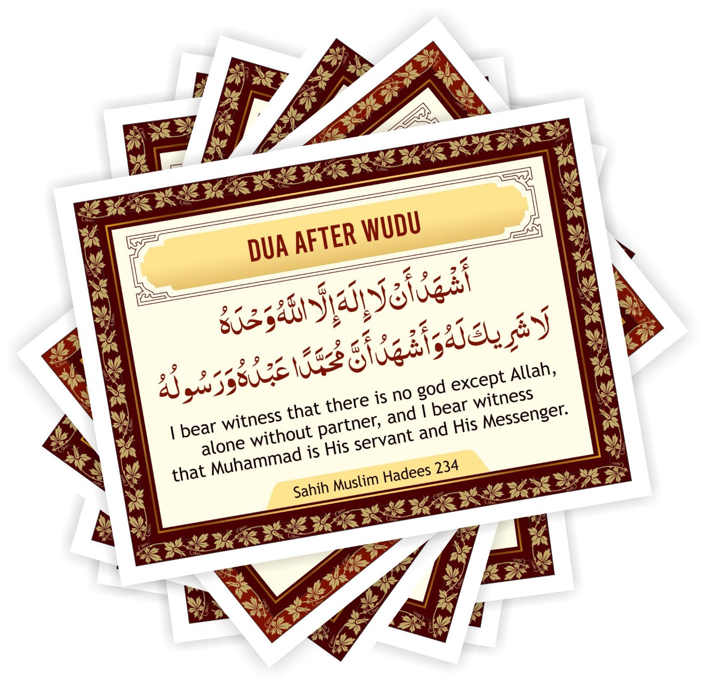 Al Firdaus ENGLISH Dua Stickers (Pack of 16) (Waterproof + Aesthetic)